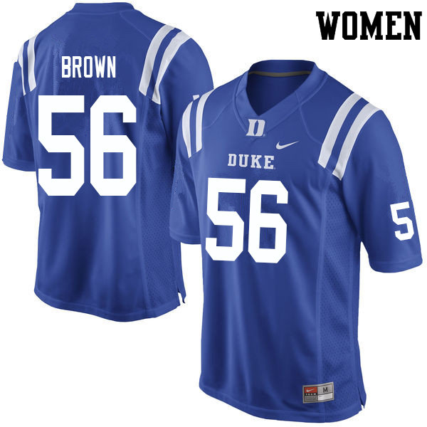 Women #56 Elijiah Brown Duke Blue Devils College Football Jerseys Sale-Blue